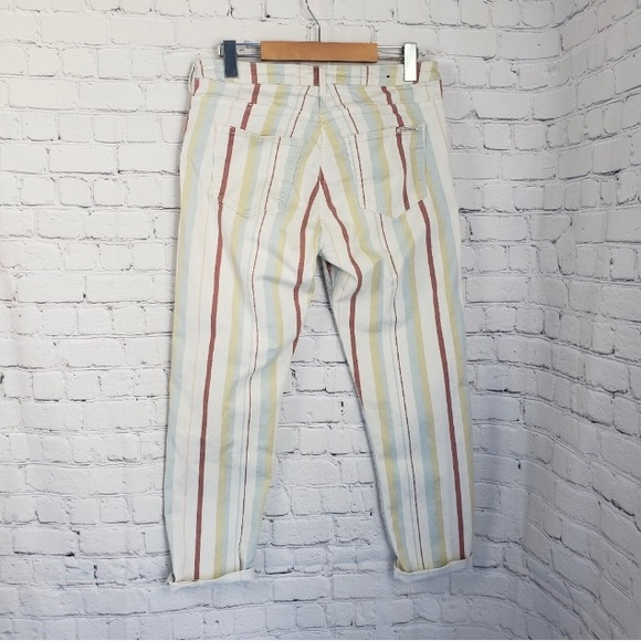 Maison Scotch Striped Cropped Ankle Jeans Pants Boho Bohemian Hippie - Picture 2 of 9